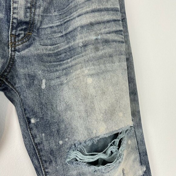 Premium Label NY Luxury Goods Acid Washed distressed Jeans mens 34x32 - Picture 3 of 11